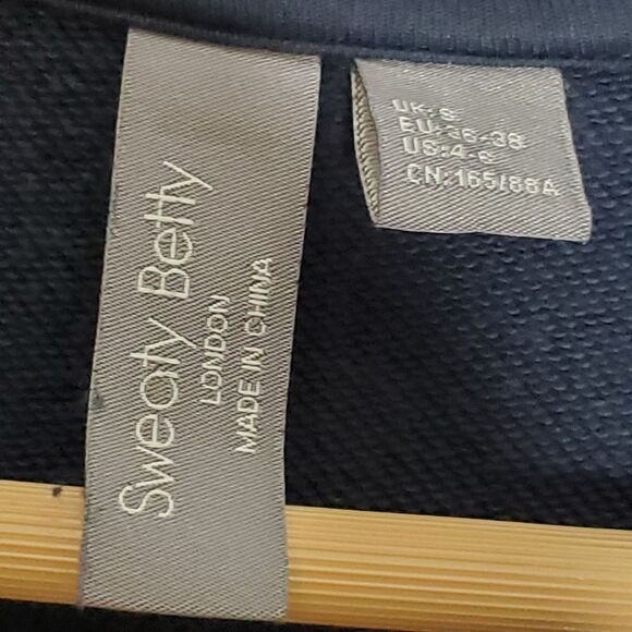 Sweaty Betty Navy Blue Revive Cotton Tshirt Women's Dress Size 4-6 - Picture 5 of 16